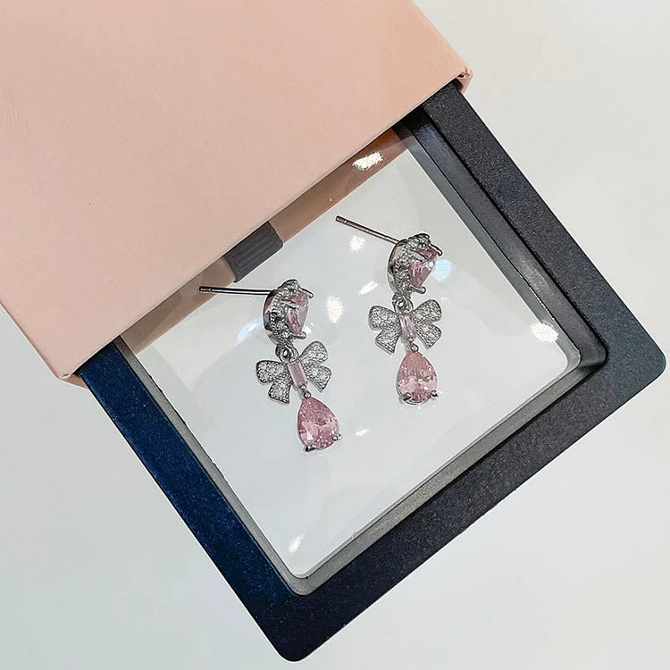 Pink Heart Diamond Earrings - Heartzcore