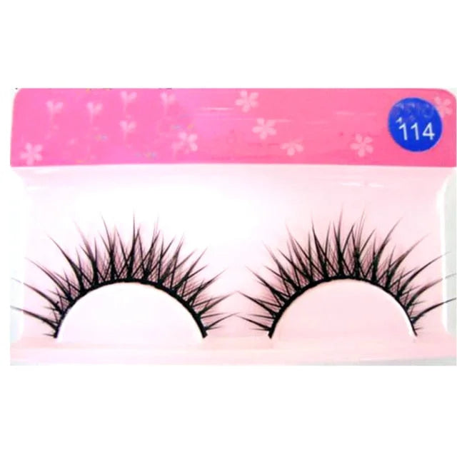 1 Pair Natural Long Cosplay Makeup Cross Strip Black Eye Lashes