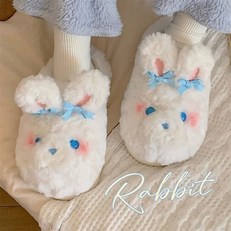 Kawaii Cute Bunny Furry Indoor Slippers