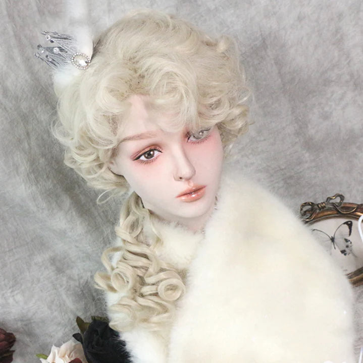 Beige/Light Gold Lolita Court Roman Curly Wig