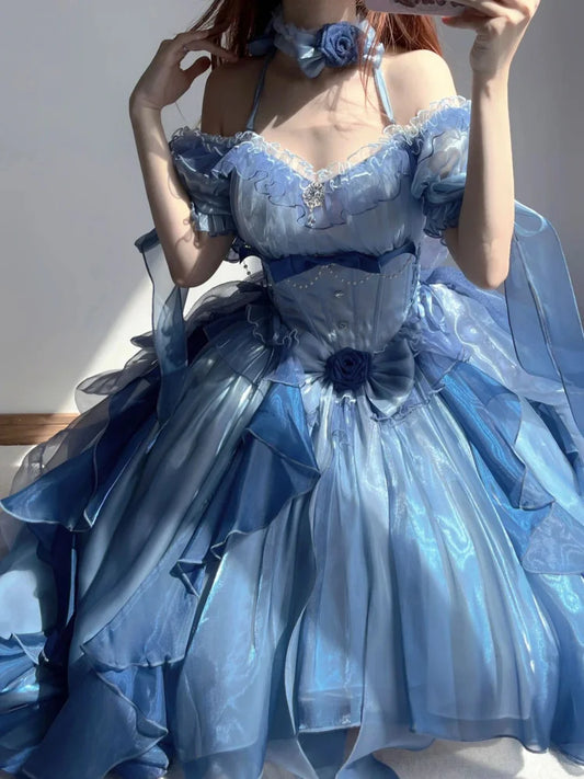 Kawaii Sea Blue Jellyfish Lovely Lolita Dress