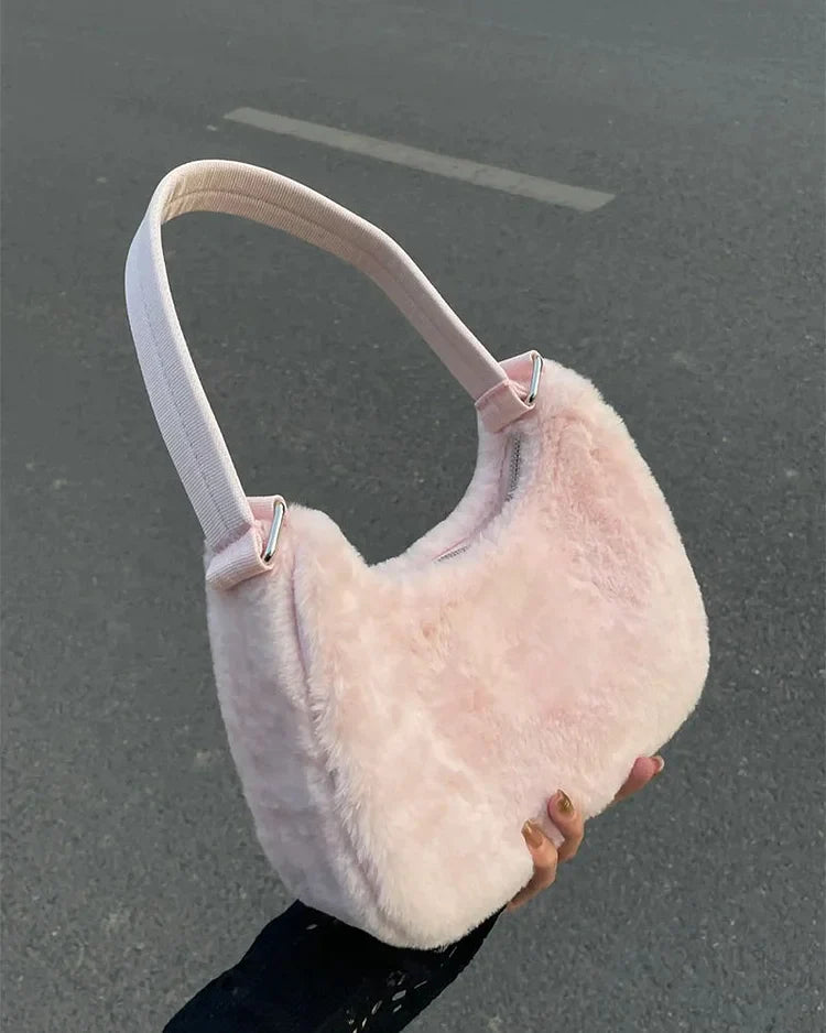 Fluffy Pinky Purse Shoulder Bag