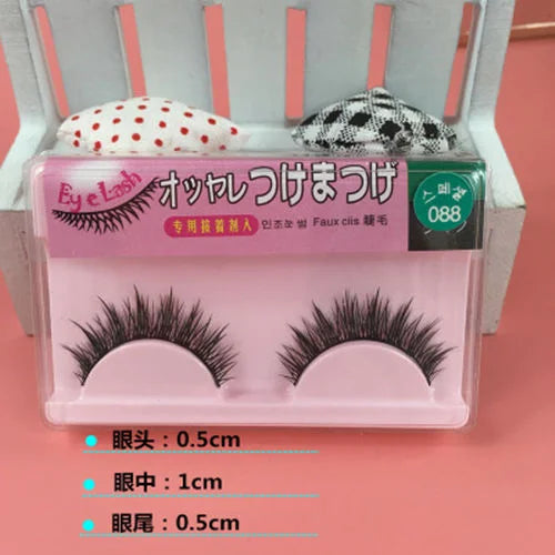 False Eyelashes Natural Cross Thick Eyelash Makeup Super Realistic Short Cotton Thread Stem