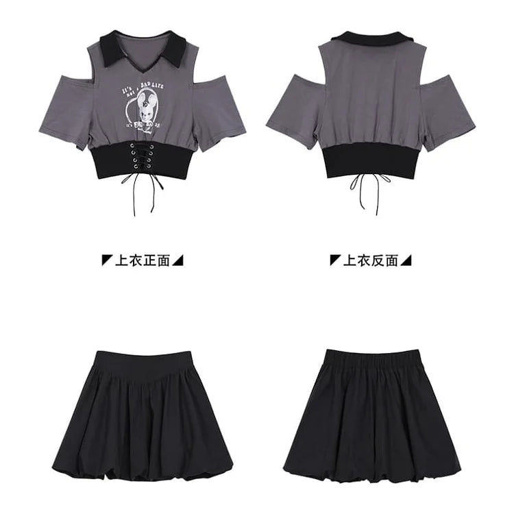 It's not a Bad Life Rabbit Bunny Top/Bubble Skirt