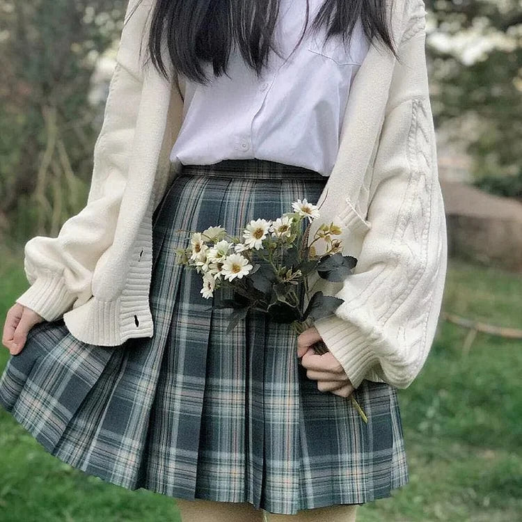 Preppy Style Plaid Skirt JK Uniform Suit