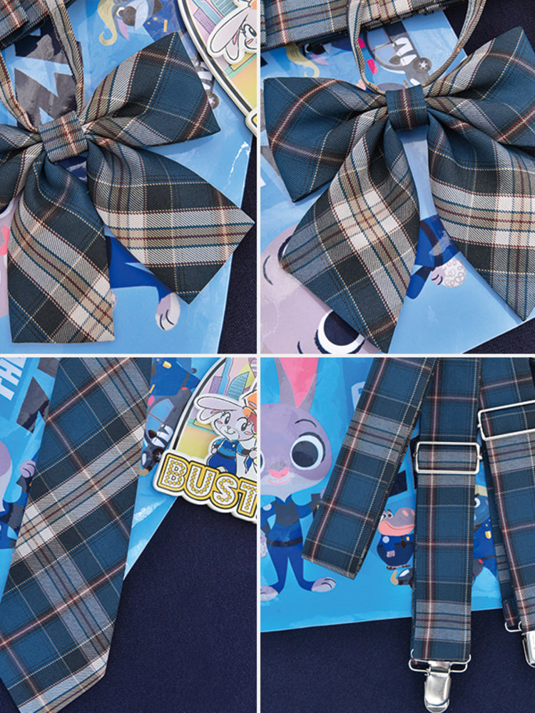 Zootopia Plaid Shoulder Staps / Bow Tie / Tie