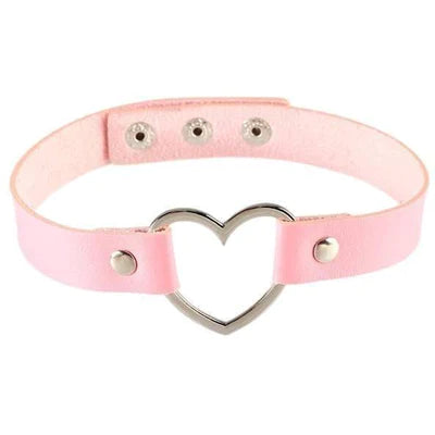 Vegan Leather Heart Collar