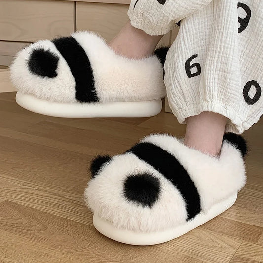 Kawaii Fleece Panda Home Slippers