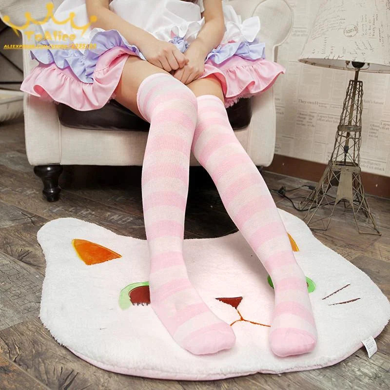 Sweet Pastel Striped Stockings