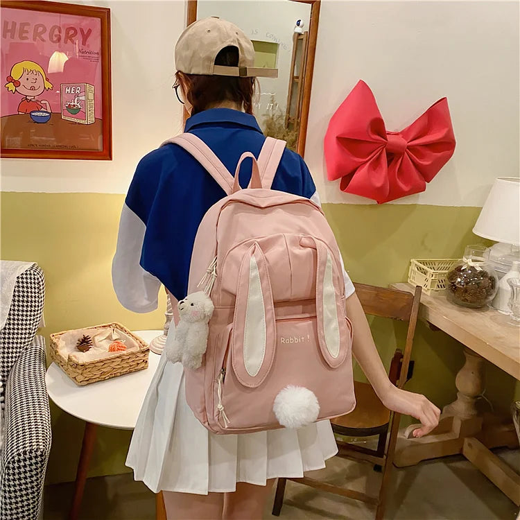 Cute Rabbit Young Girl School Backpack