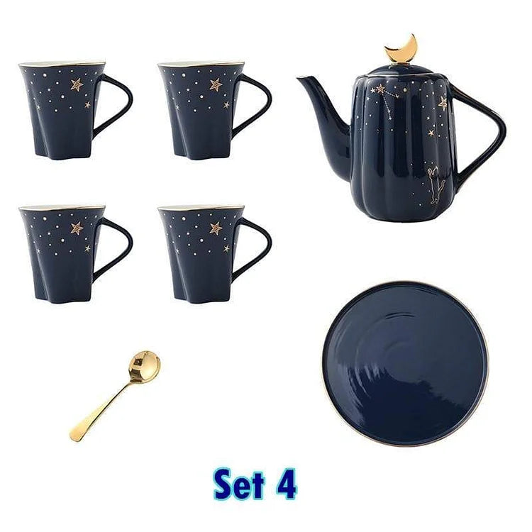 Blue Nordic Luxury Teapot Water Set Cup Set