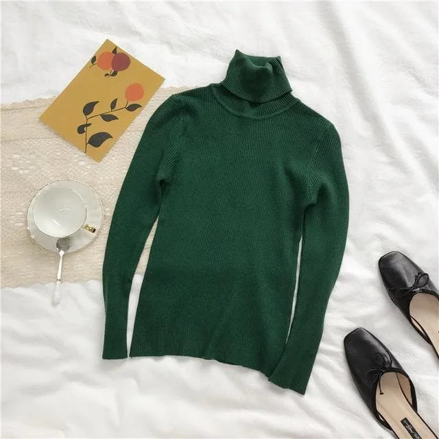 Knitted Ribbed Long Sleeve Pullover Sweater