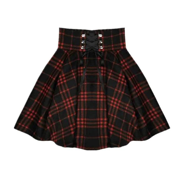 Red Plaid Skirt (Up To 4XL)