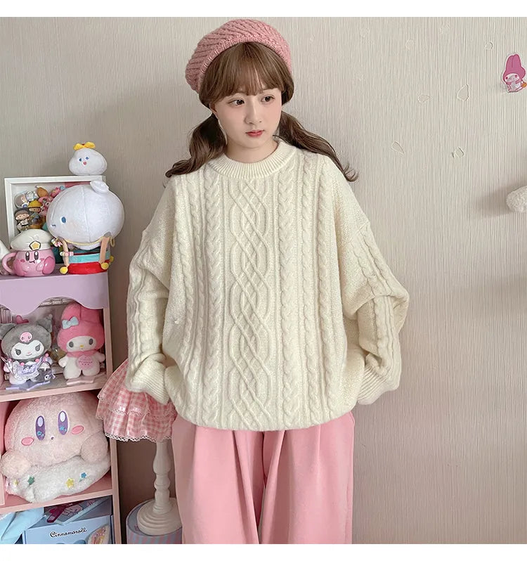 5 Colors Round Neckline Long Sleeves Sweater