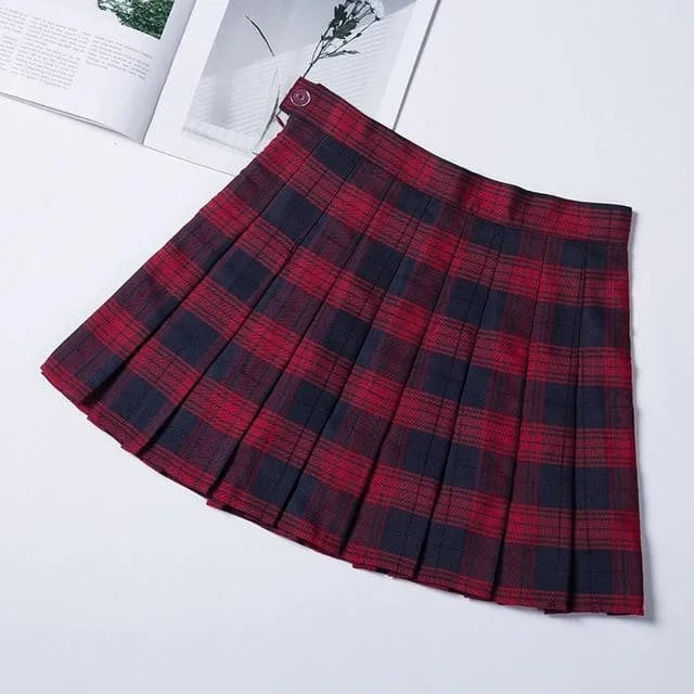 Fashion Preppy Style Plaid Skirt