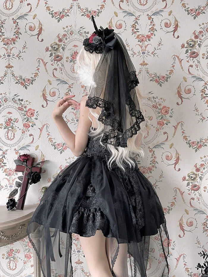 Gothic Blooding Rose JSK Dress Full Set