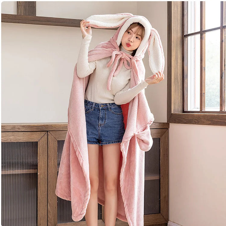 Kawaii Animal Bunny Fleece Cape