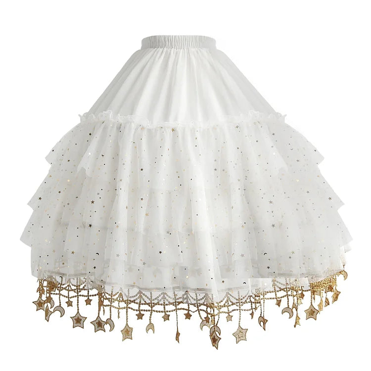 Lunar Star River Lolita Mid-length Bustle Tutu Dress