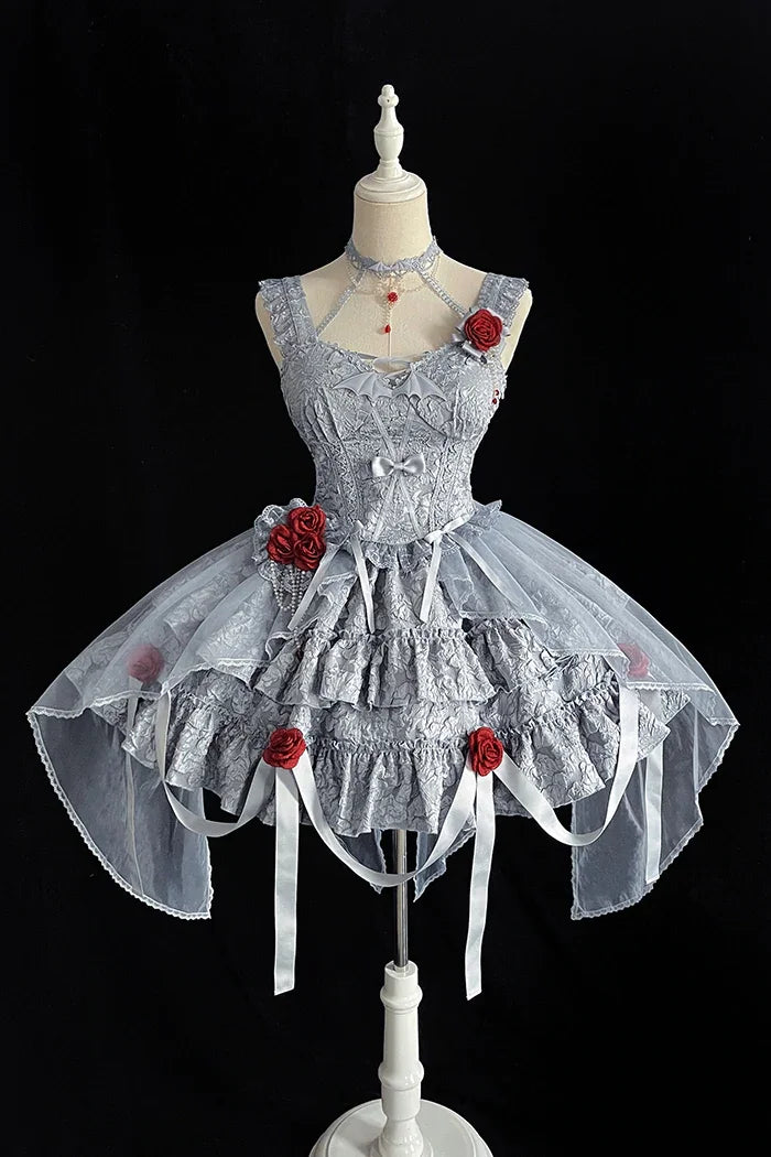 Gothic Blooding Rose JSK Dress Full Set