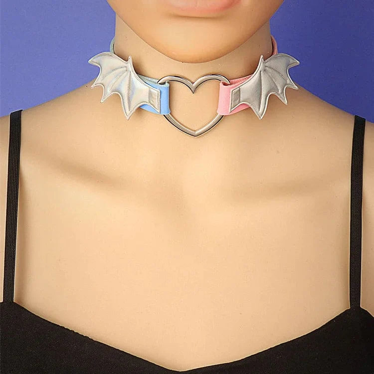 Lovely Devil Wings PU Choker