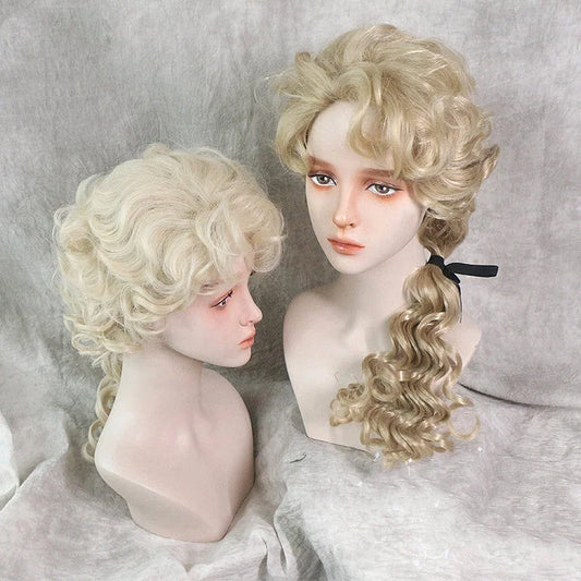 Beige/Light Gold Lolita Court Roman Curly Wig