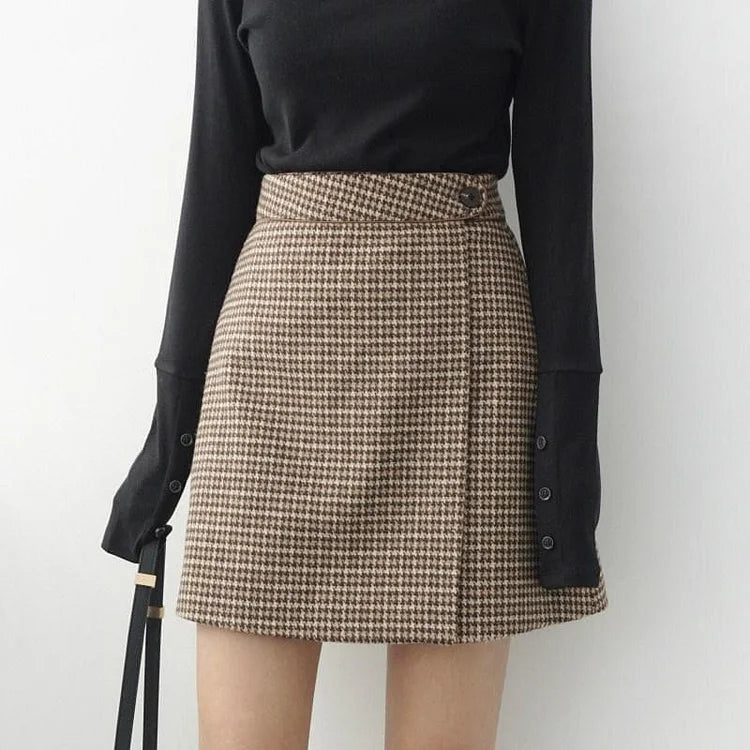 Lolita Bodycon High Waist Vintage Plaid Skirt