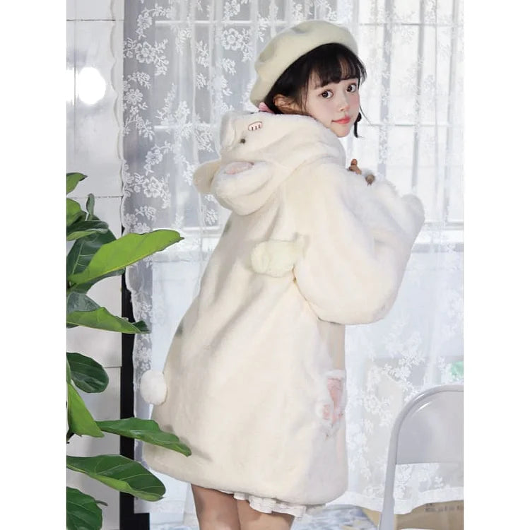 [Fully Payment Reservsation] Kawaii Sleepy Bear Cute Cat Winter Lolita Coat