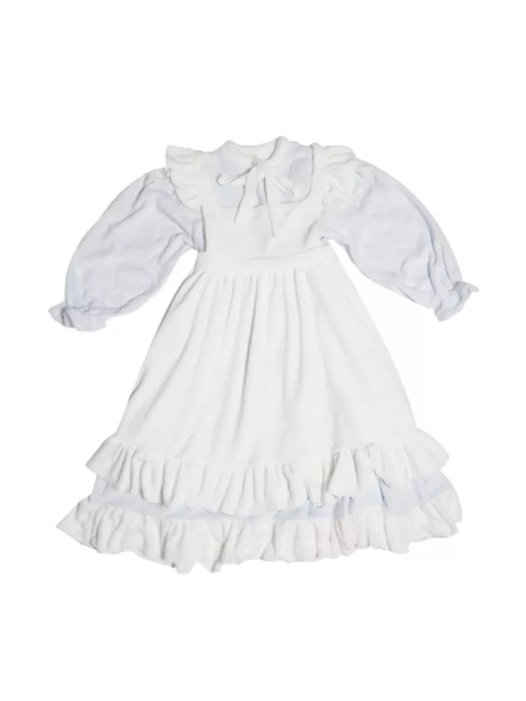 Maid Loungewear Dress and Apron Set (Black&White / Blue&White)