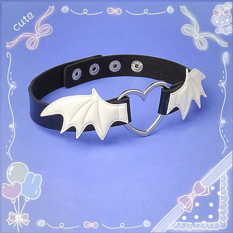 Lovely Devil Wings PU Choker