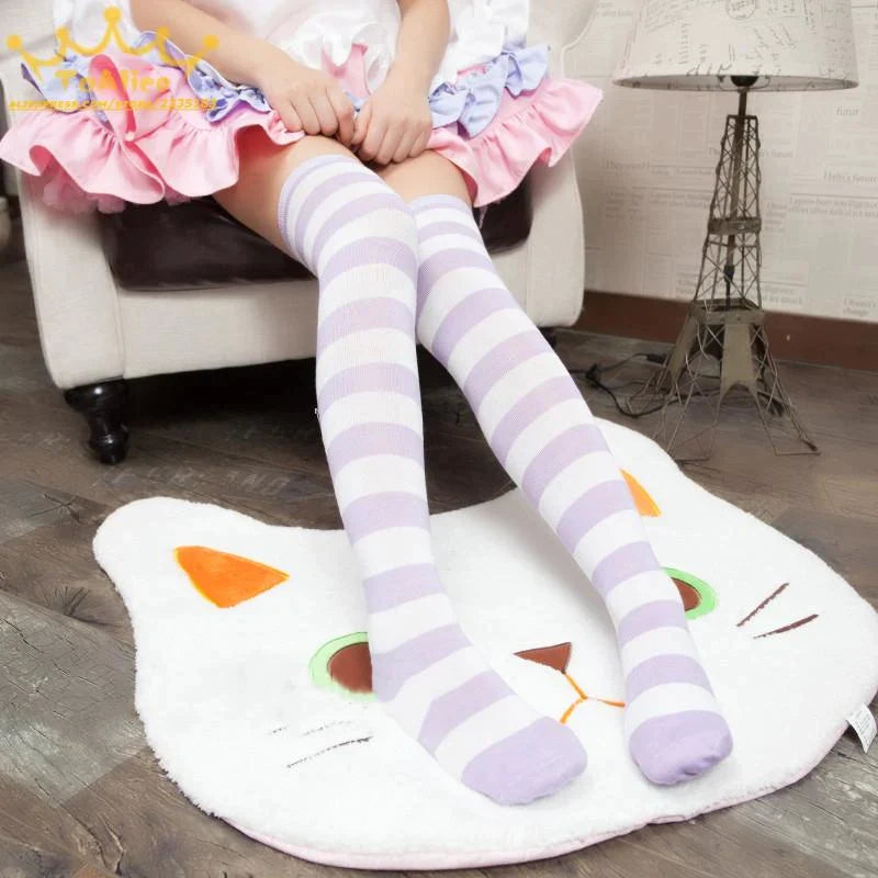 Sweet Pastel Striped Stockings