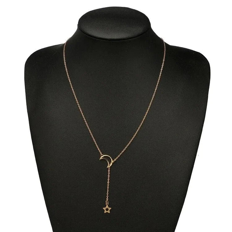 [Clearance] Gold Star Moon Chains Necklace