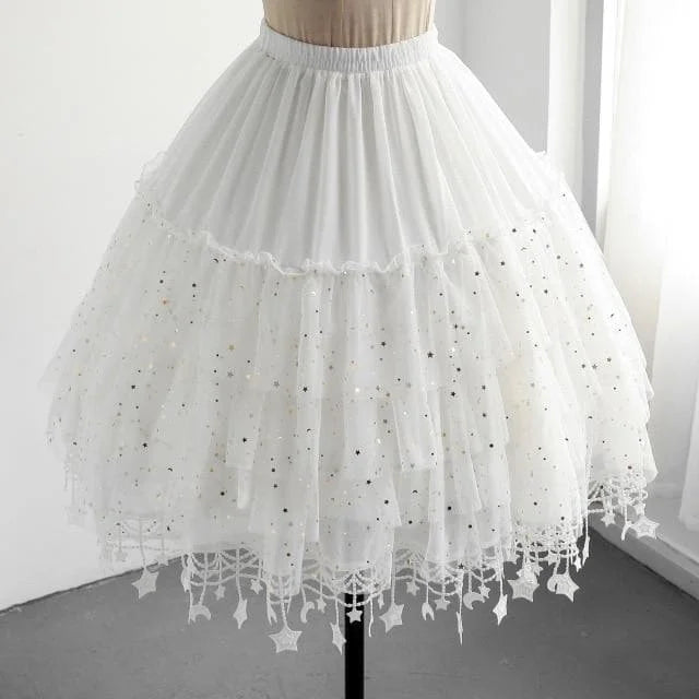 Lunar Star River Lolita Mid-length Bustle Tutu Dress