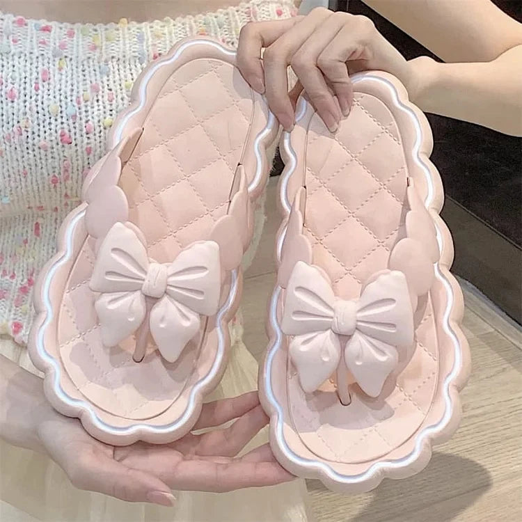 Kawaii Pink Princess Summer Bow Sandals