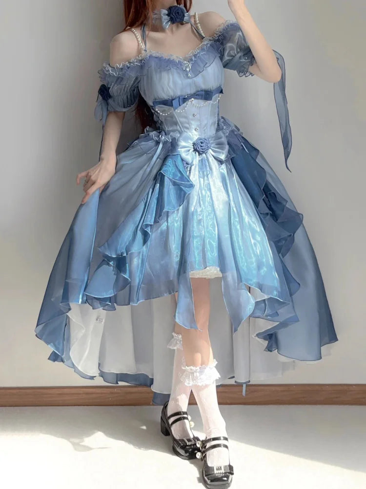 Kawaii Sea Blue Jellyfish Lovely Lolita Dress