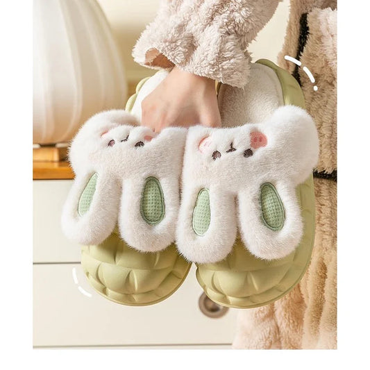 Winter Autumn Cotton Slippers for Women's Indoor Non-slip Warm Couples