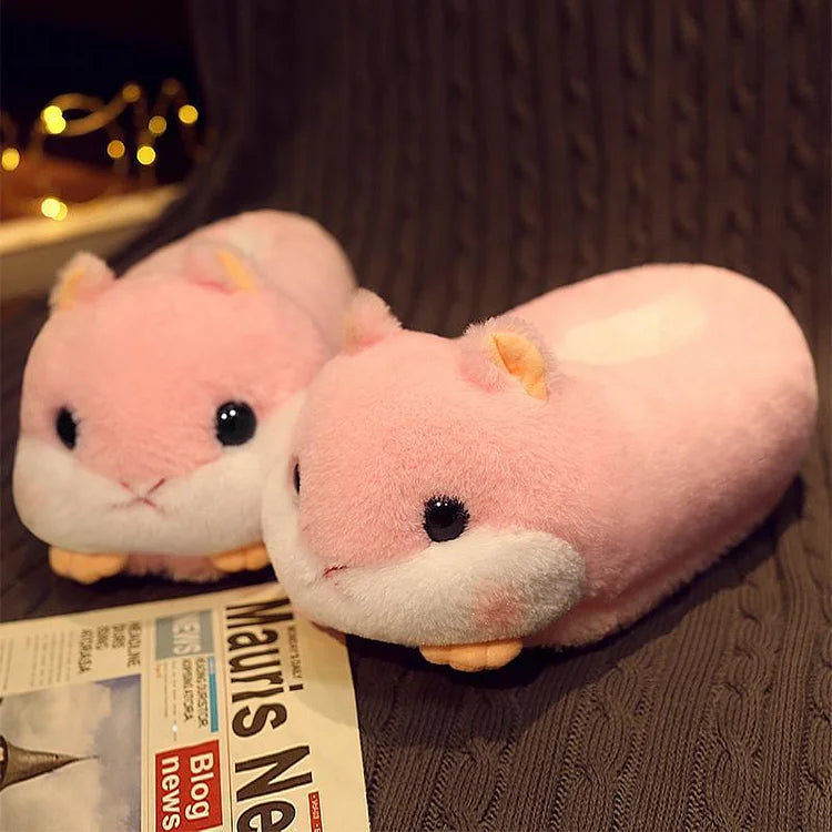 Kawaii Hamster Plush Slippers