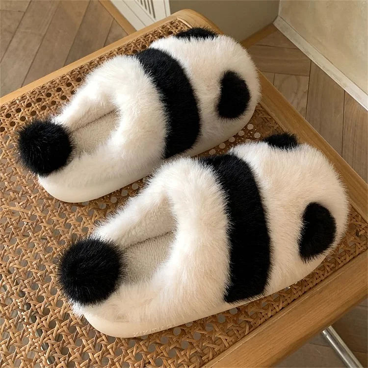 Kawaii Fleece Panda Home Slippers