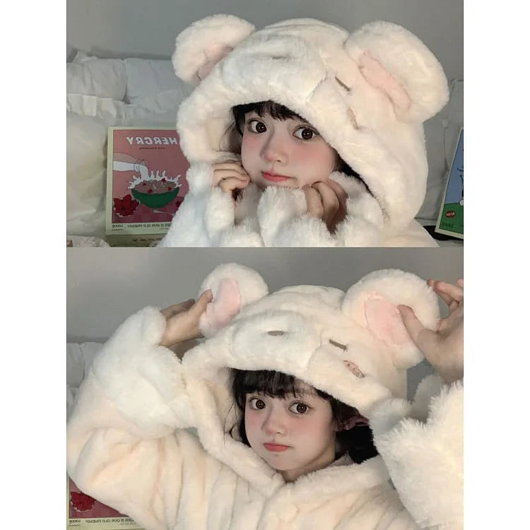 [Fully Payment Reservsation] Kawaii Sleepy Bear Cute Cat Winter Lolita Coat