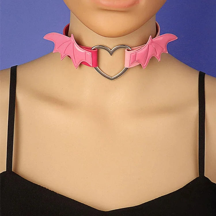 Lovely Devil Wings PU Choker