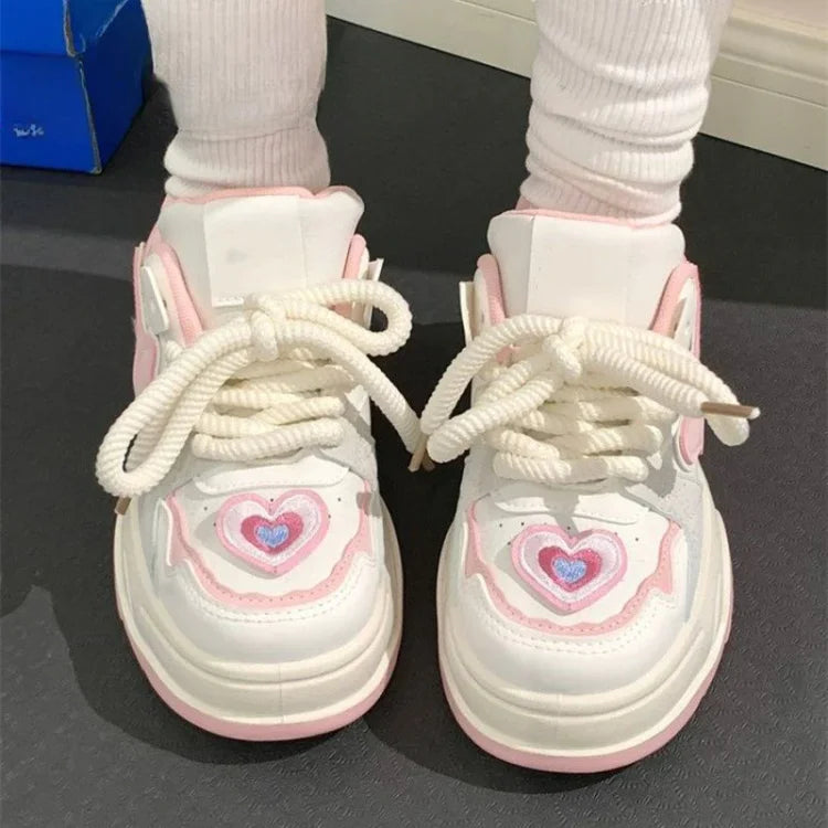 Cute Pink Heart Sneakers