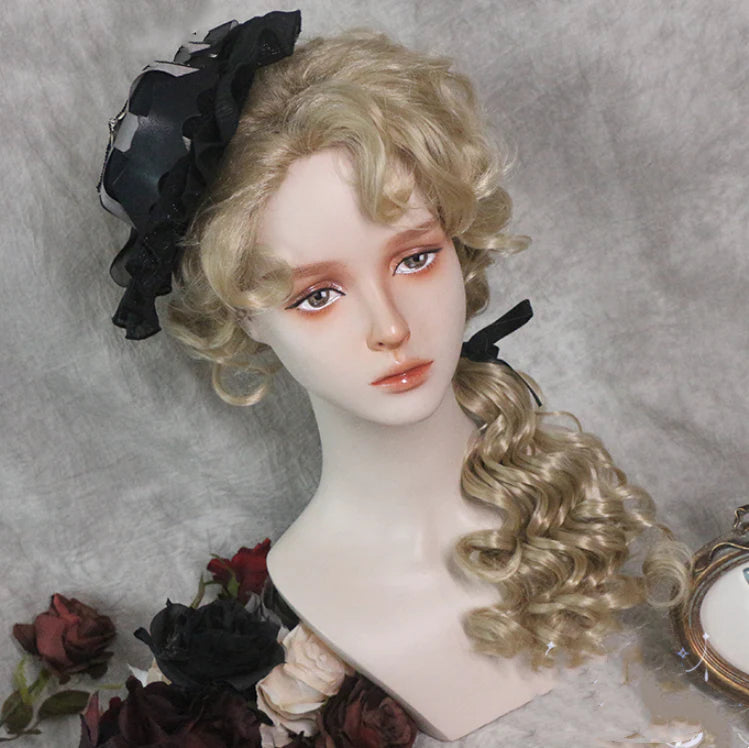 Beige/Light Gold Lolita Court Roman Curly Wig