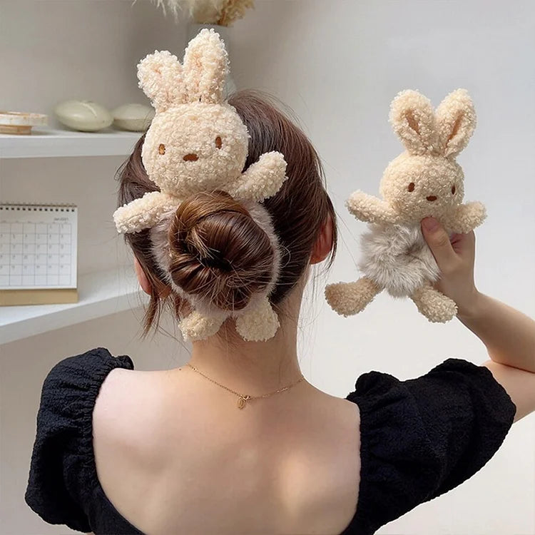 Cute Plush Rabbit Hair Rope Bunny Hairband