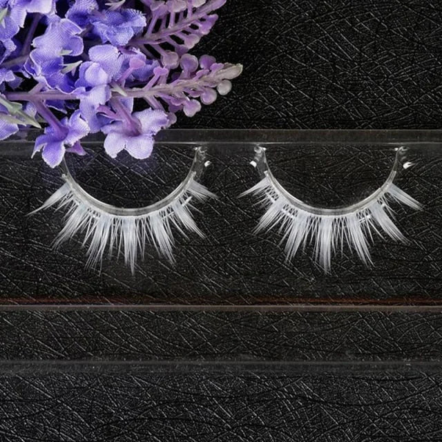 1 Pair Natural Long Cosplay Makeup Cross Strip Black Eye Lashes