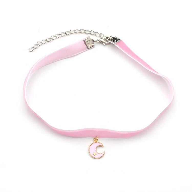 [Clearance] Lolita Crescent Moon Velvet Choker