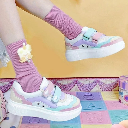 Sweet Lolita Vintage Round Head Thick Bottom Sneakers