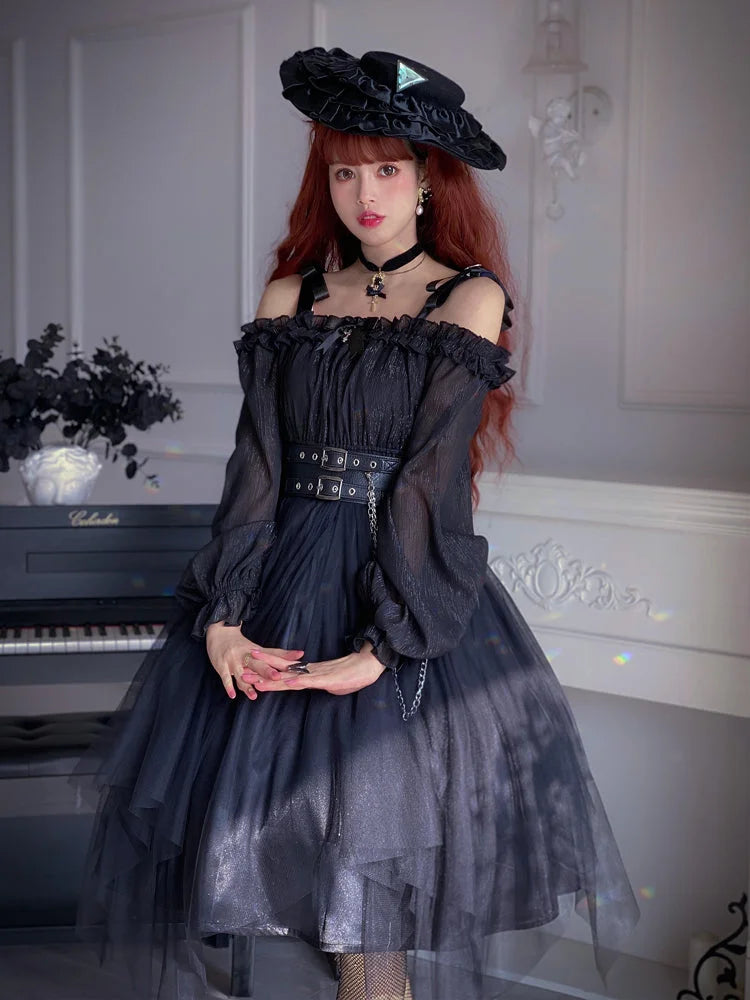 Gothic Black/Wine Lolita Dress