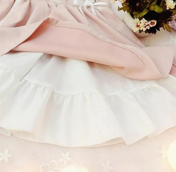 Pink Sakura Suspender Skirt Strap Dress