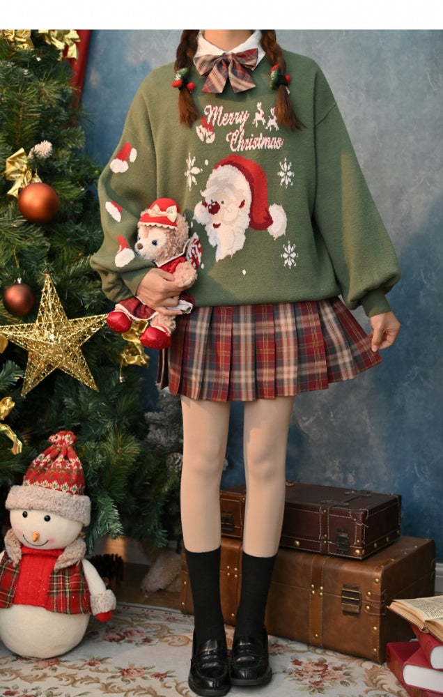 Christmas Pie JK Uniform Pleated Plaid Skirt