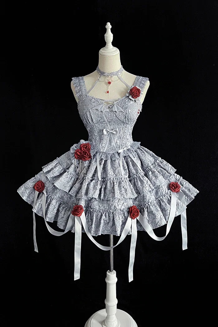 Gothic Blooding Rose JSK Dress Full Set