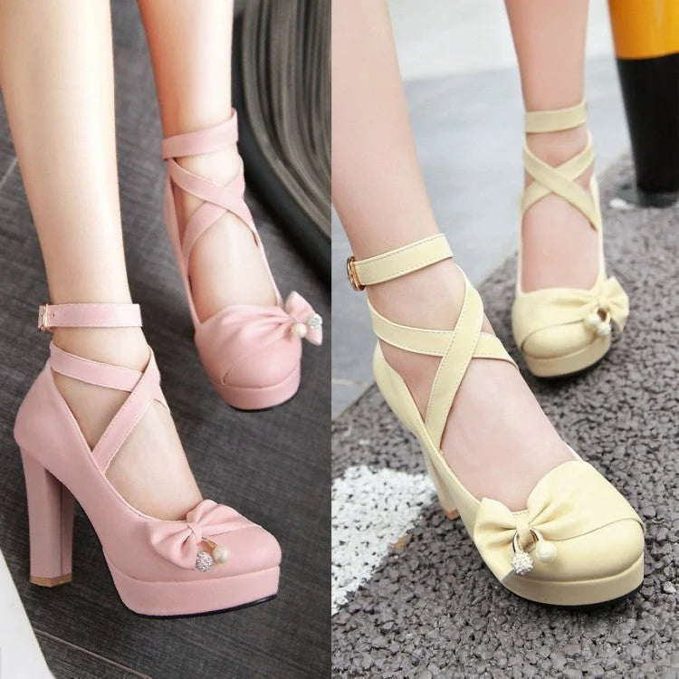 Cute Bow Black/Pink Shoes